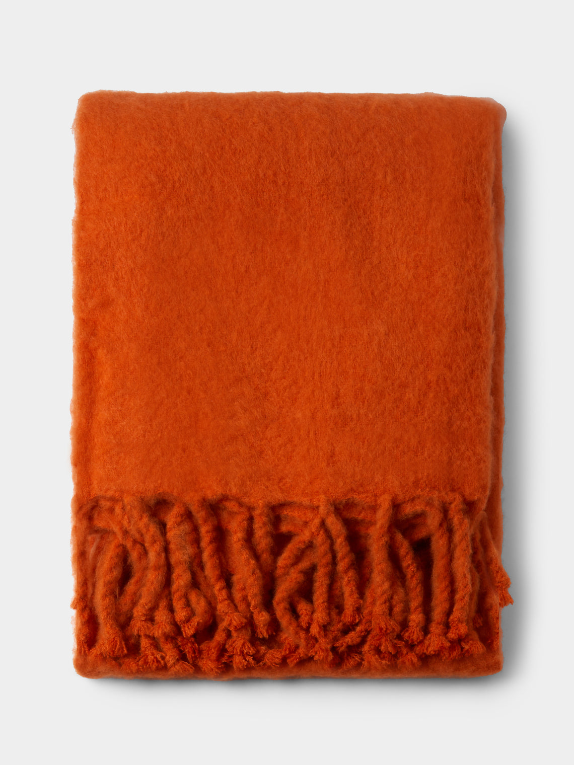 Lena Rewell - Handwoven Solid Mohair Blanket (118in/3m) - Orange - ABASK - 