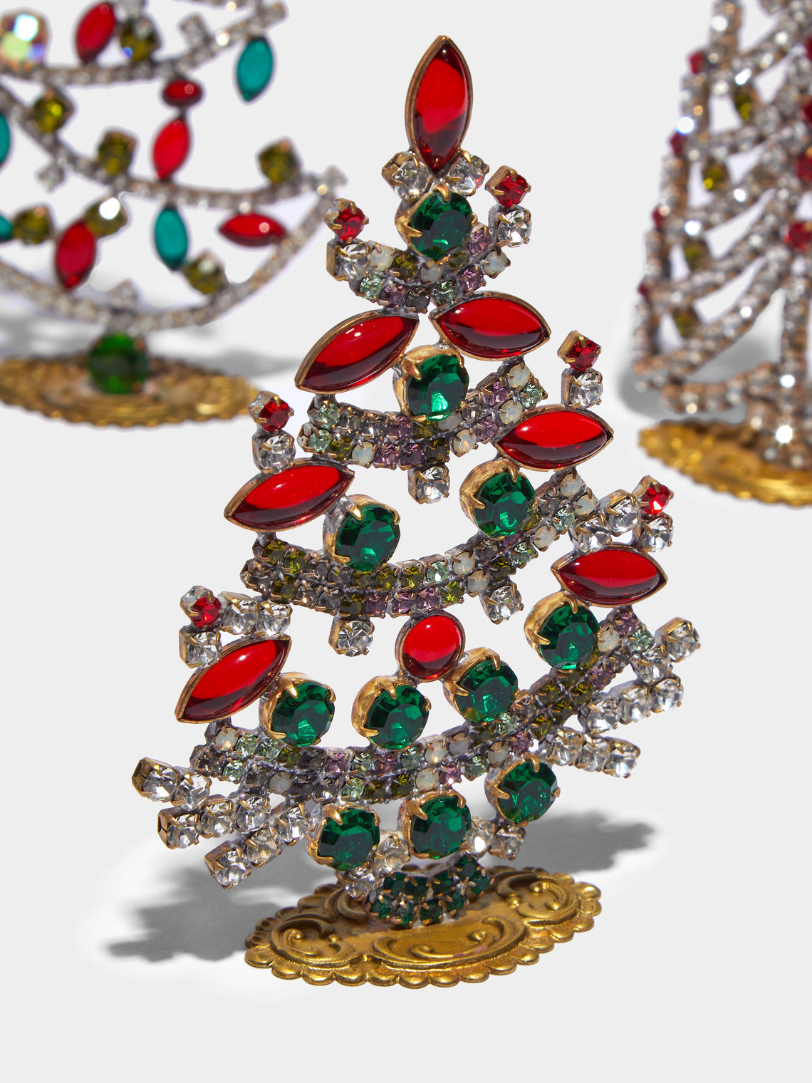 Antique and Vintage - 1930s Czech Jewelled Extra Small Christmas Trees (Set of 3) -  - ABASK