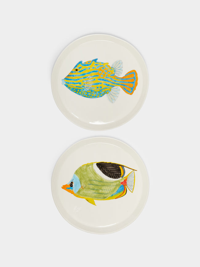Casa Adams - Fish Hand-Painted Porcelain Dinner Plates (Set of 2) -  - ABASK - 
