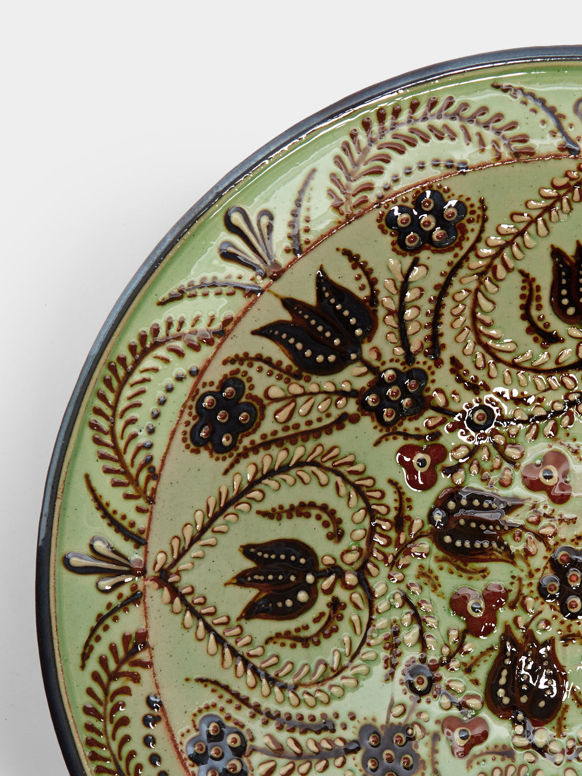 Poterie d’Évires - Flowers Hand-Painted Ceramic Large Serving Bowl -  - ABASK