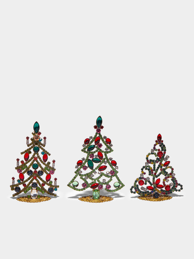 Antique and Vintage - 1930s Czech Jewelled Extra Small Christmas Trees (Set of 3) -  - ABASK - 