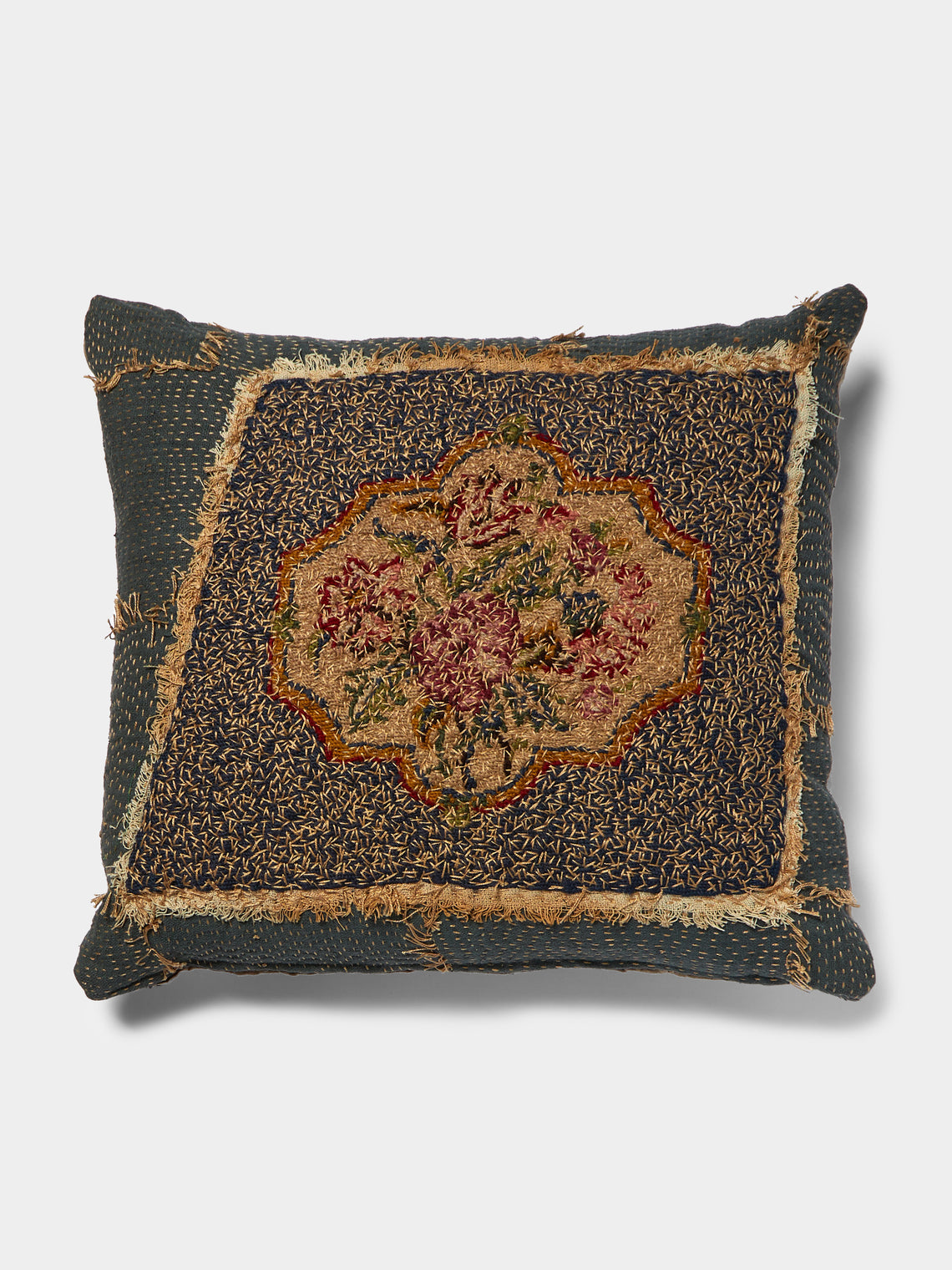 By Walid - 19th-Century Needlepoint Linen Cushion -  - ABASK - 