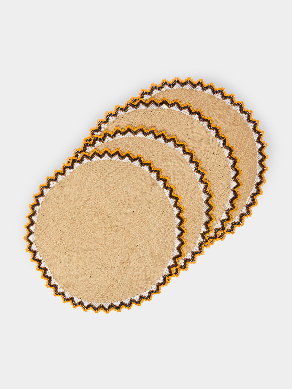 CasaLatina - Alicia Handwoven Iraca Palm Beaded-Edge Placemats (Set of 4) -  - ABASK