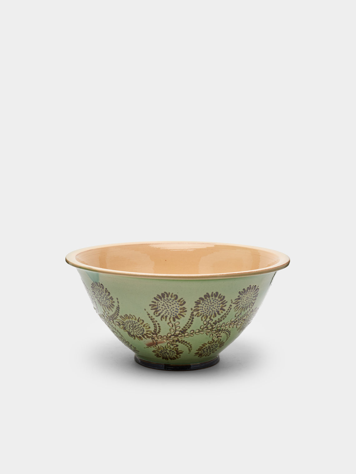 Poterie d’Évires - Flowers Hand-Painted Ceramic Small Salad Bowl -  - ABASK - 