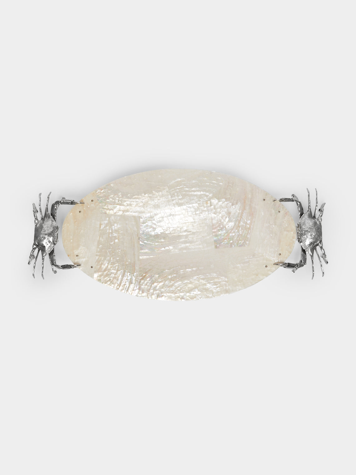 Objet Luxe - Silver-Plated and Shell Oval Serving Plate -  - ABASK