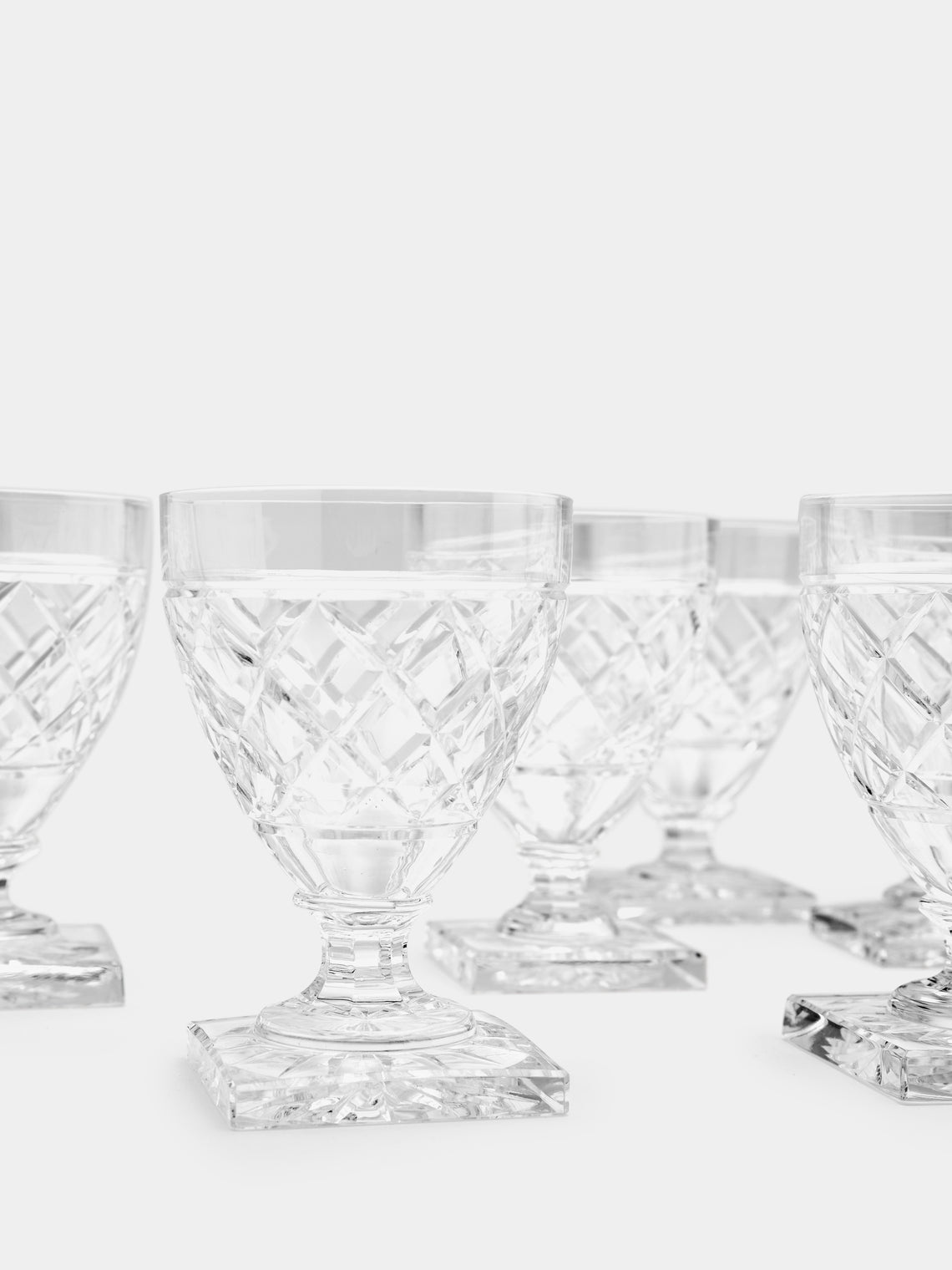 Antique and Vintage - 1930's Val Saint Lambert White Wine Glasses (Set of 8) -  - ABASK