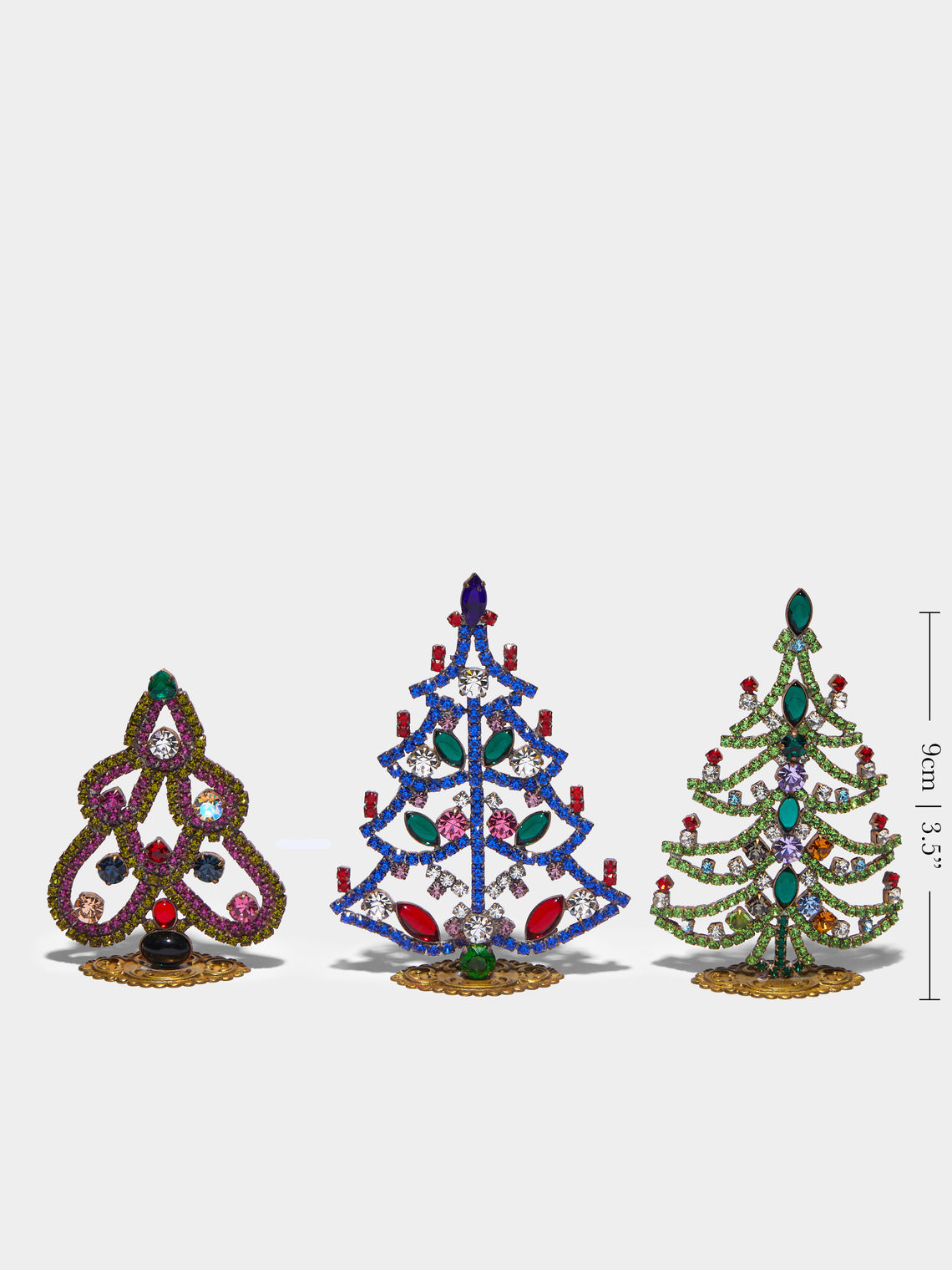 Antique and Vintage - 1930s Czech Jewelled Extra Small Christmas Trees (Set of 3) -  - ABASK