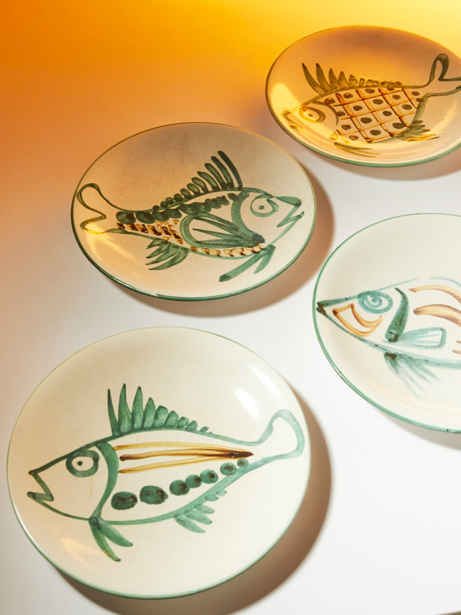 Antique and Vintage - 1950s Robert Picault Ceramic Dinner Plates (Set of 4) -  - ABASK