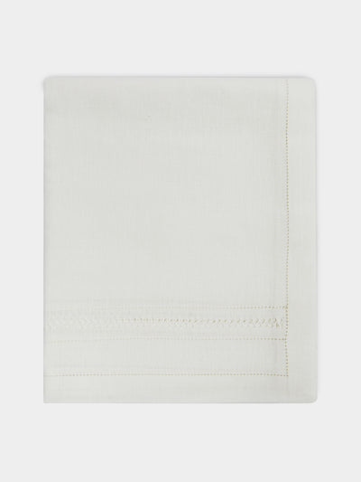 Volga Linen - Diamond-Stitch Linen Large Rectangular Tablecloth -  - ABASK - 