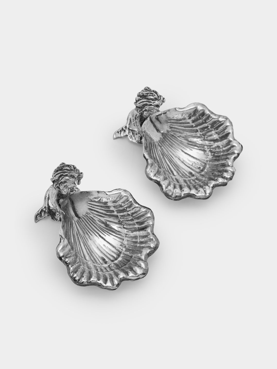 Antique and Vintage - 1950s Solid Silver Mermaid Salt and Pepper Dishes (Set of 2) -  - ABASK