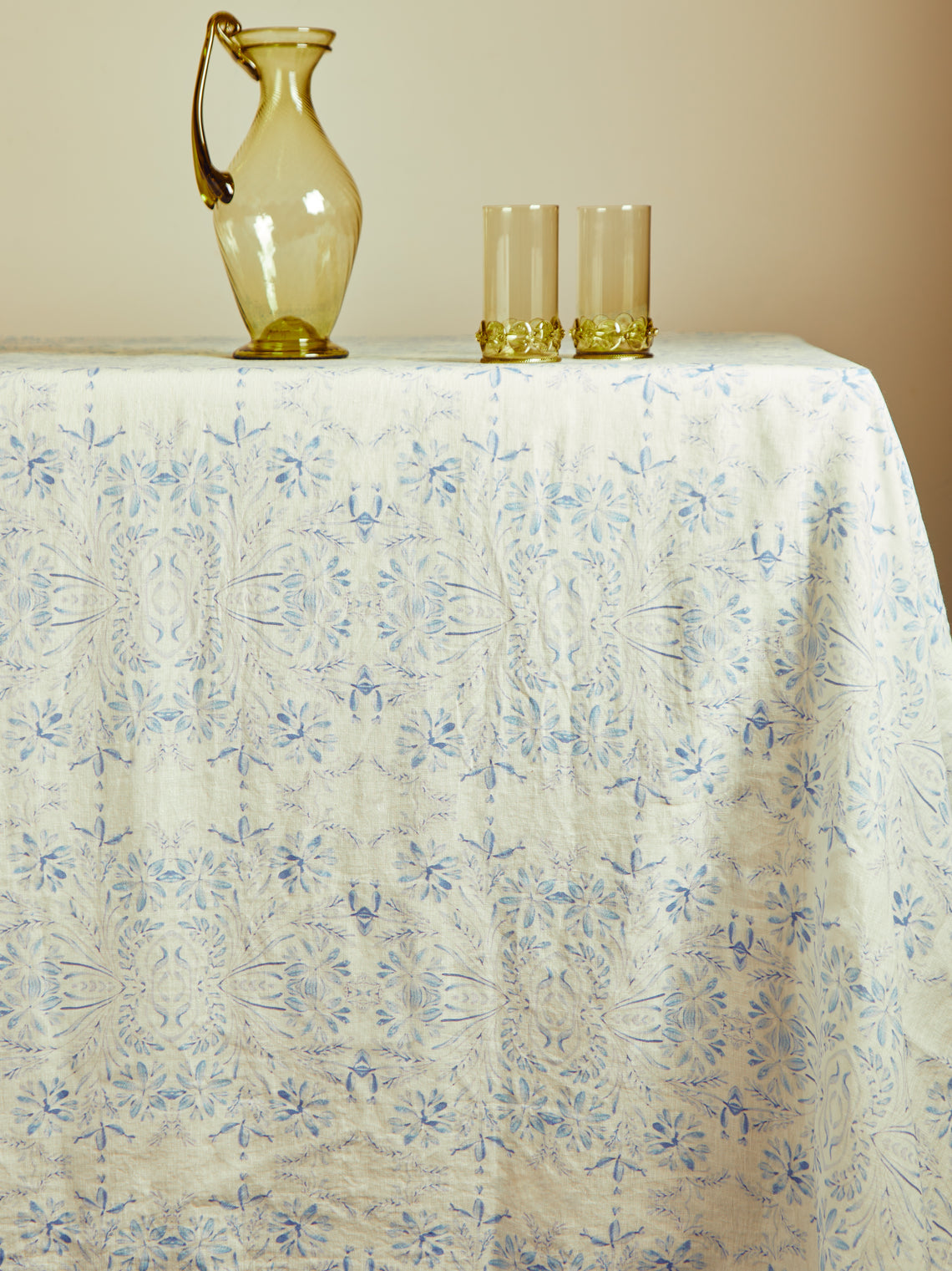 Zsuzsanna Nyul - Floral Linen Rectangular Tablecloth -  - ABASK