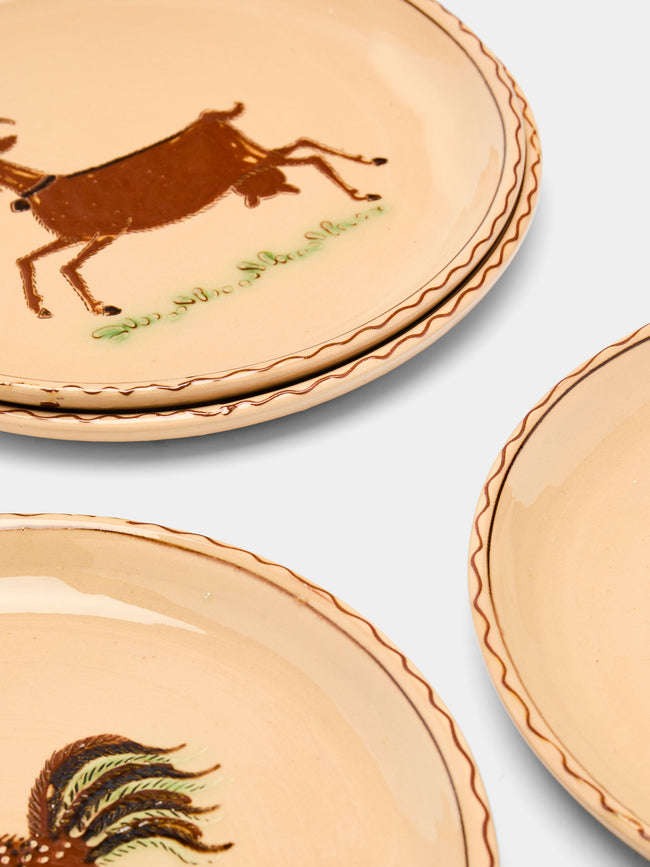 Poterie d’Évires - Animals Hand-Painted Ceramic Dinner Plates (Set of 4) -  - ABASK