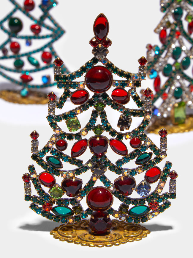 Antique and Vintage - 1930s Czech Jewelled Extra Small Christmas Trees (Set of 3) -  - ABASK