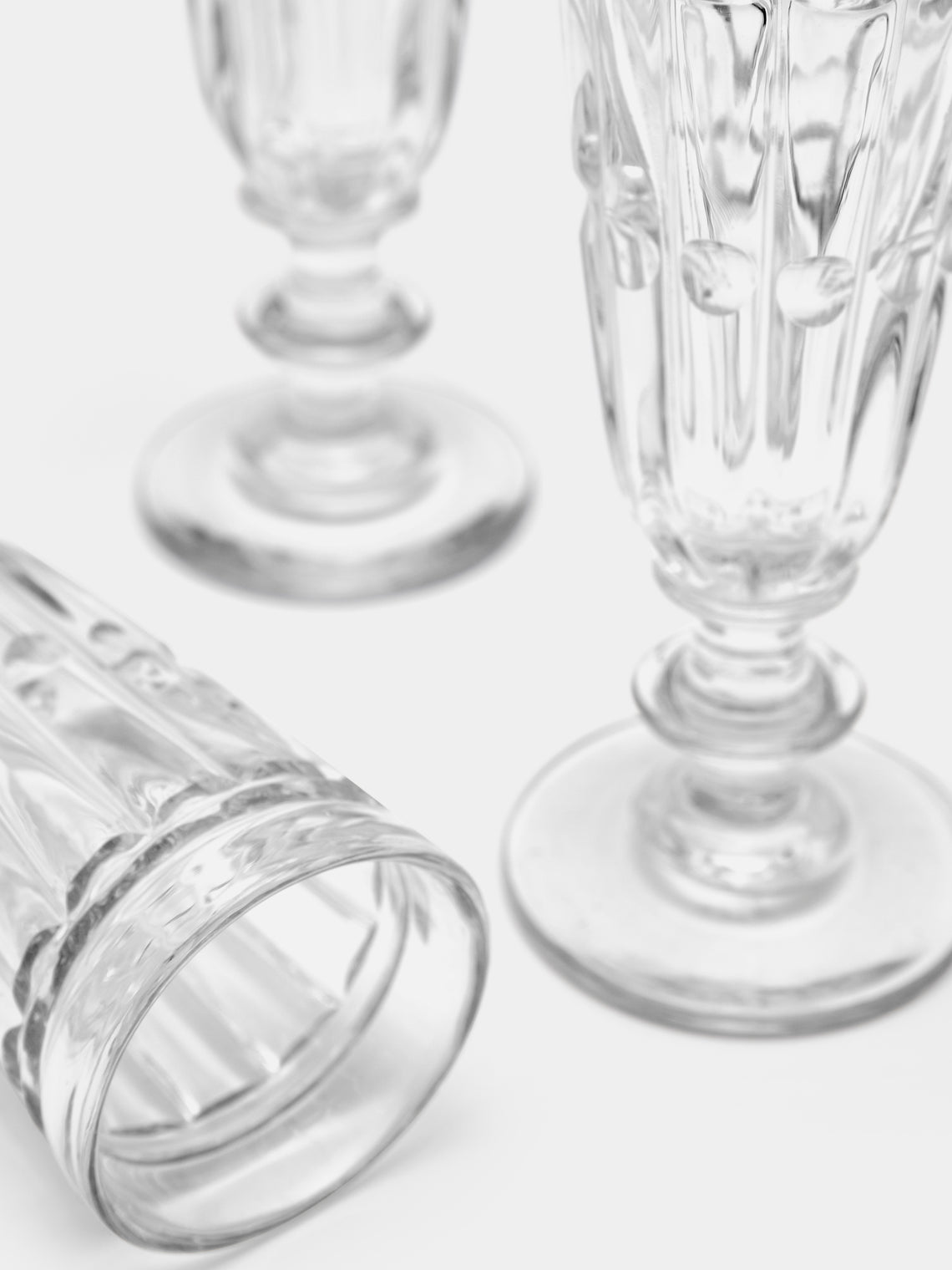 Antique and Vintage - 1870s Baccarat Crystal Flutes (Set 8) -  - ABASK