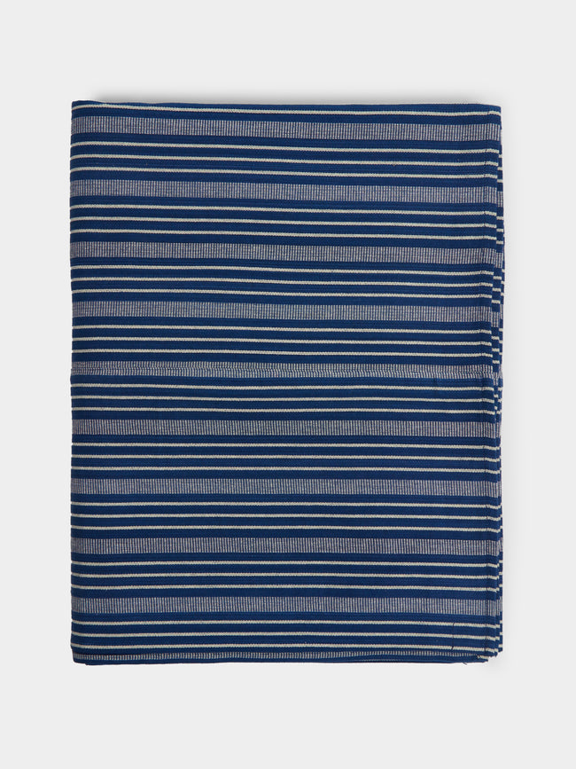 Tensira - Indigo Hand-Dyed Cotton Rectangular Tablecloth -  - ABASK - 