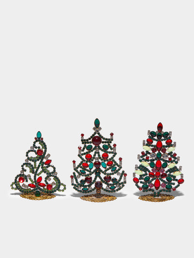 Antique and Vintage - 1930s Czech Jewelled Extra Small Christmas Trees (Set of 3) -  - ABASK - 