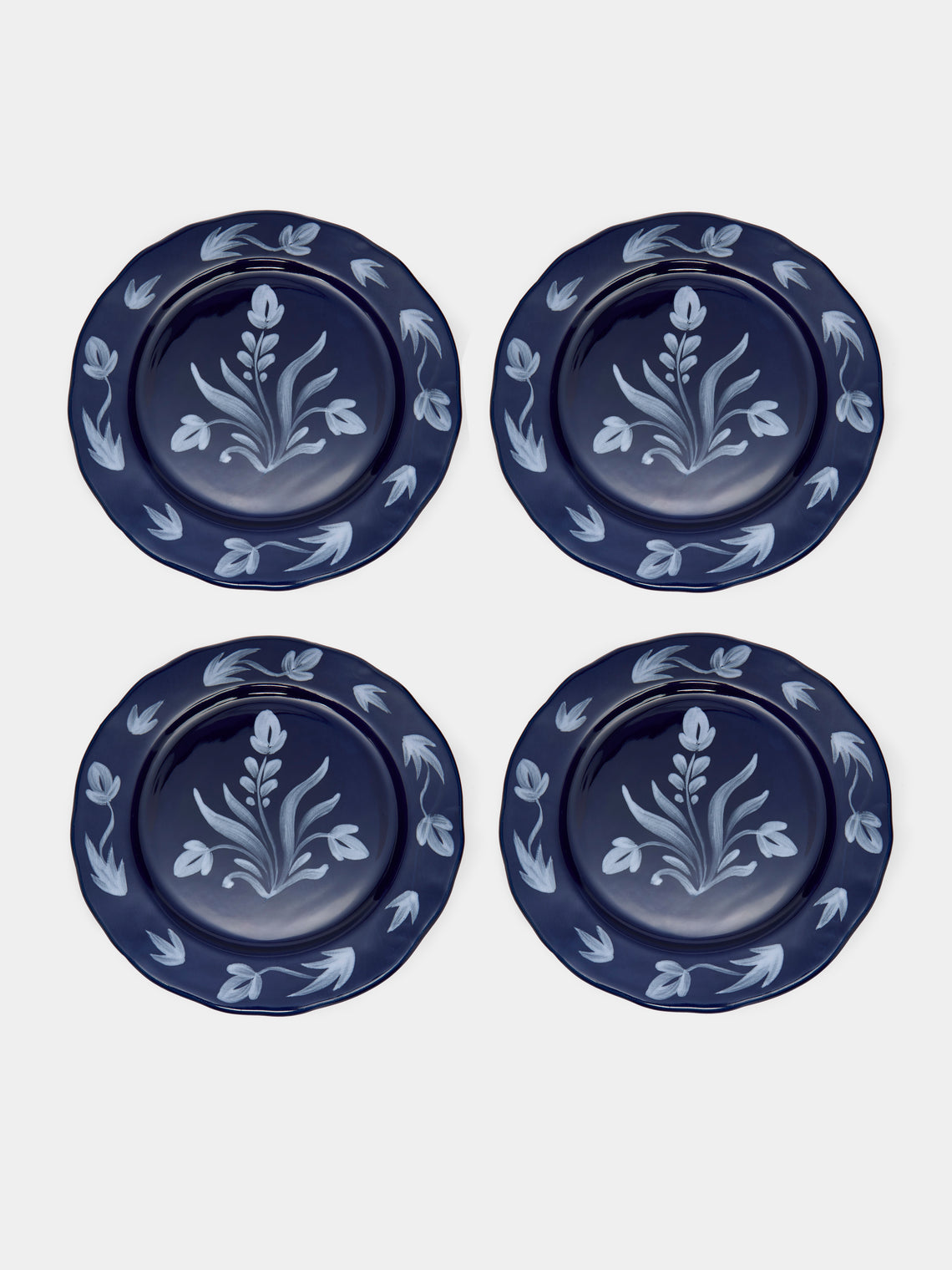 Zsuzsanna Nyul - Hand-Painted Ceramic Dinner Plates (Set of 4) -  - ABASK