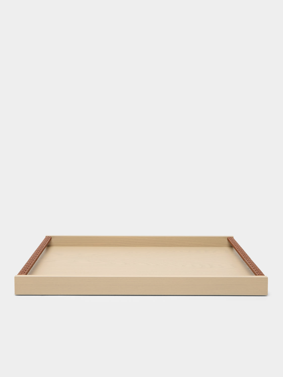 Riviere - Dama Wood and Leather Rectangular Tray -  - ABASK