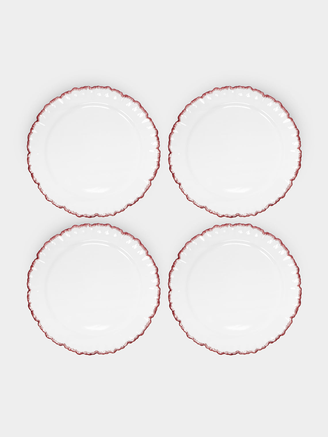 Atelier Soleil - Combed Edge Hand-Painted Ceramic Charger Plates (Set of 4) -  - ABASK