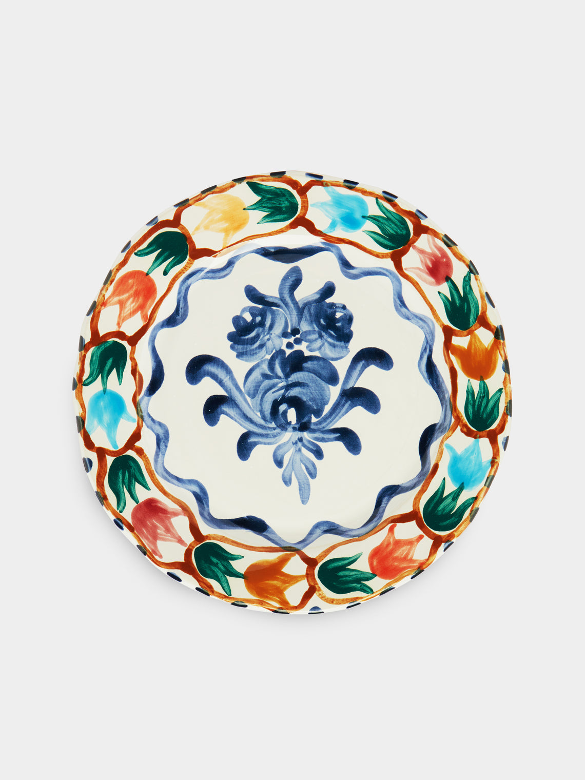 Zsuzsanna Nyul - Hand-Painted Ceramic Dinner Plates (Set of 4) -  - ABASK - 