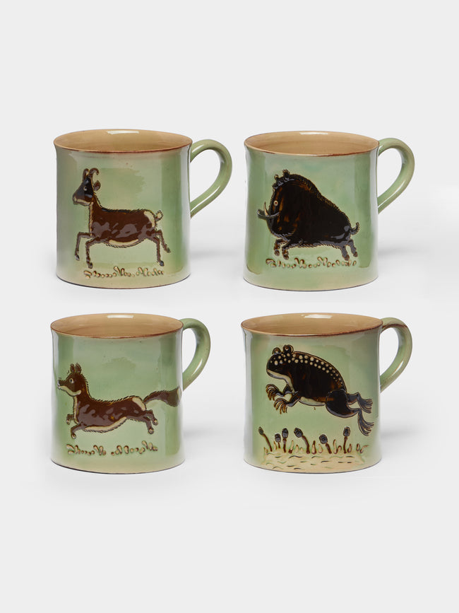 Poterie d’Évires - Animals Hand-Painted Ceramic Mugs (Set of 4) -  - ABASK - 