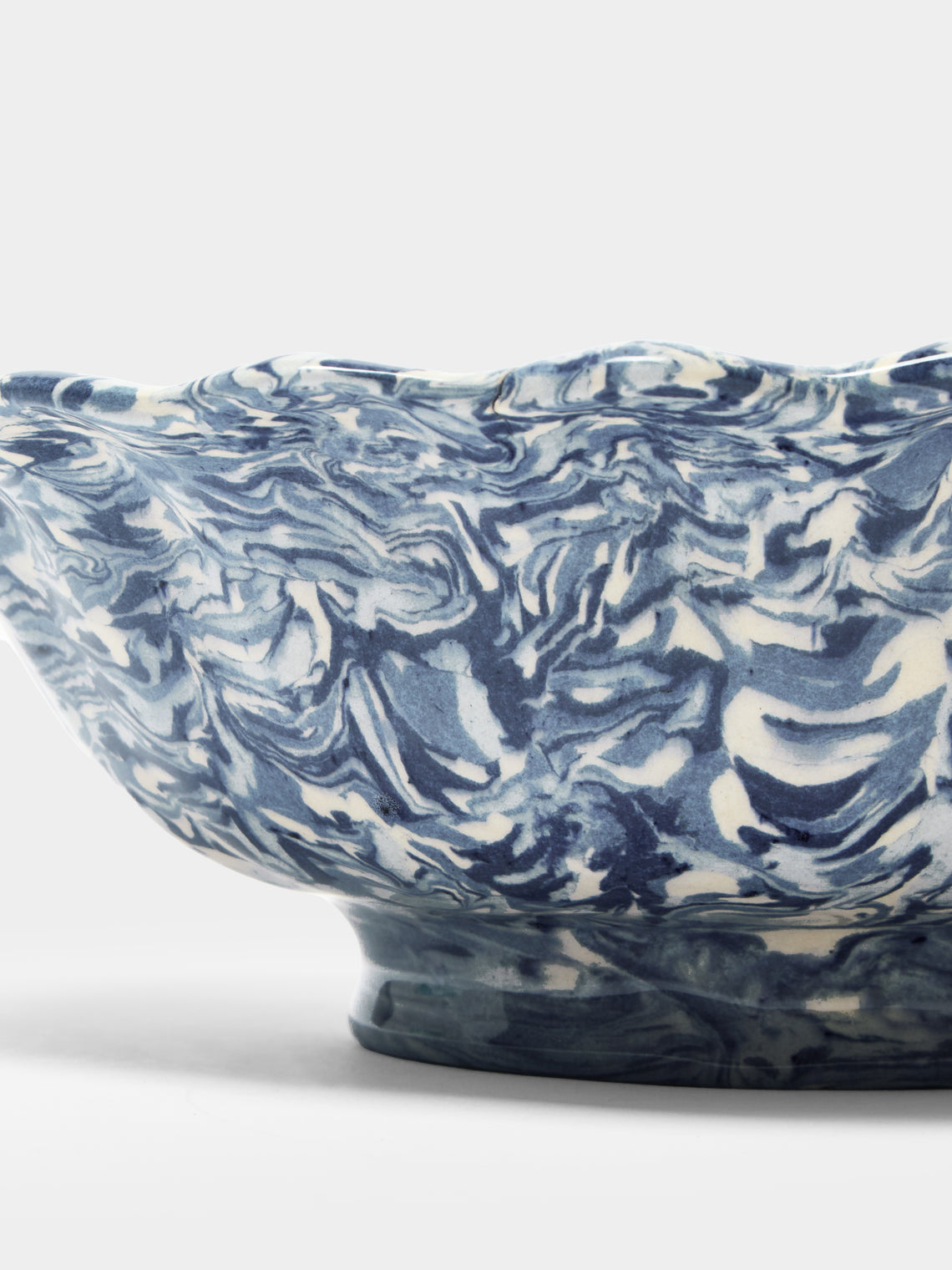 ABASK Aptware - Marbled Ceramic Footed Serving Bowl -  - ABASK