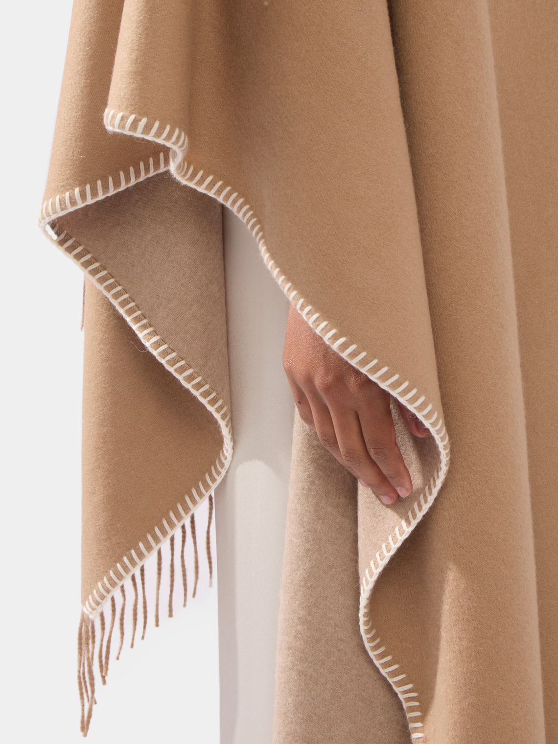 Double-Faced Cashmere Poncho | One Size