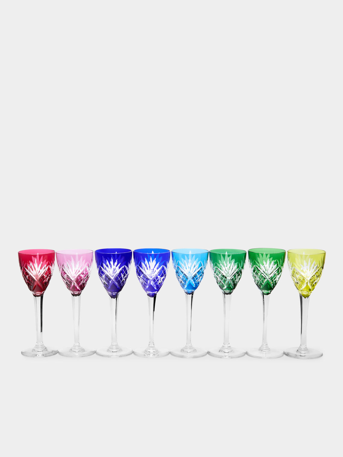 Antique and Vintage - 1950s Saint Louis Chantilly Crystal Wine Glasses (Set of 8) -  - ABASK