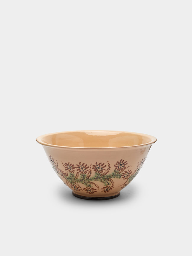 Poterie d’Évires - Flowers Hand-Painted Ceramic Small Salad Bowl -  - ABASK - 