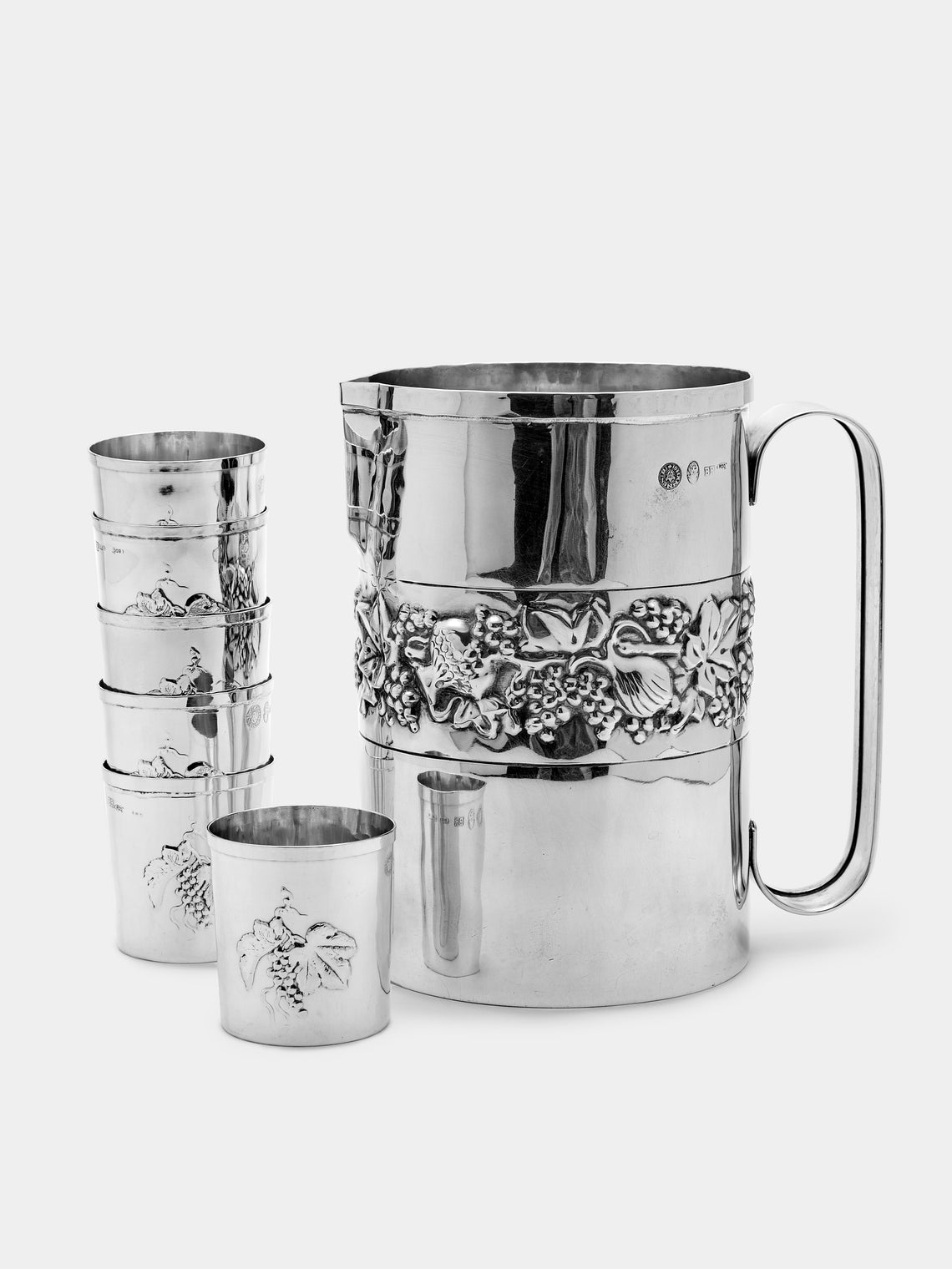 Antique and Vintage - 1970s Solid Silver Brandimarte Drinking Set (Set of 7) -  - ABASK