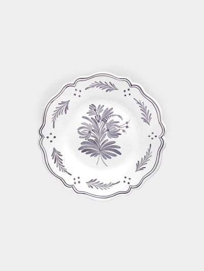 Bourg Joly Malicorne - Antique Fleurs Hand-Painted Ceramic Dessert Plates (Set of 4) -  - ABASK - 