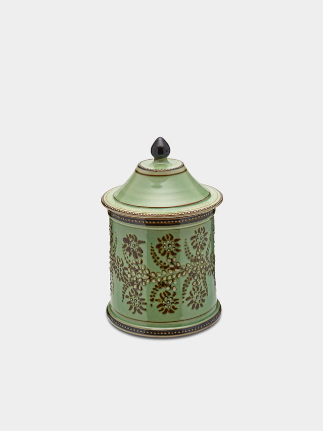 Poterie d’Évires - Flowers Hand-Painted Ceramic Small Lidded Pot -  - ABASK - 