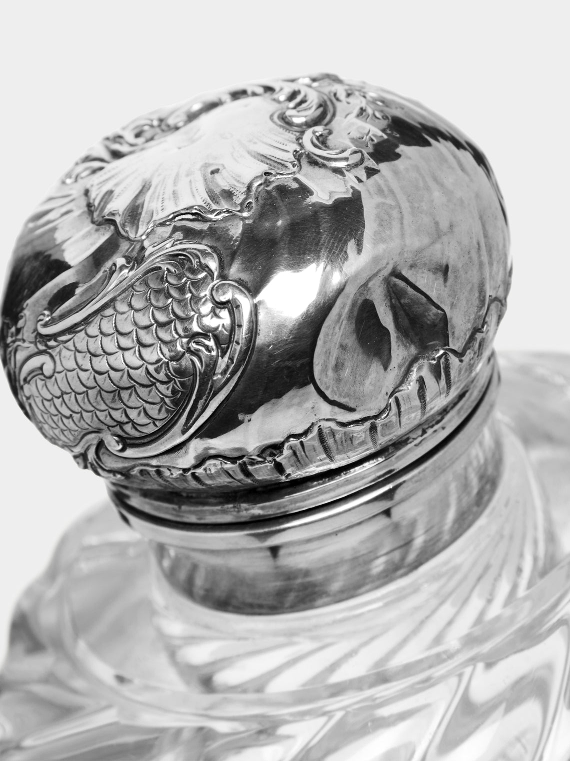 Antique and Vintage - 1900 Silver and Crystal Inkwell -  - ABASK