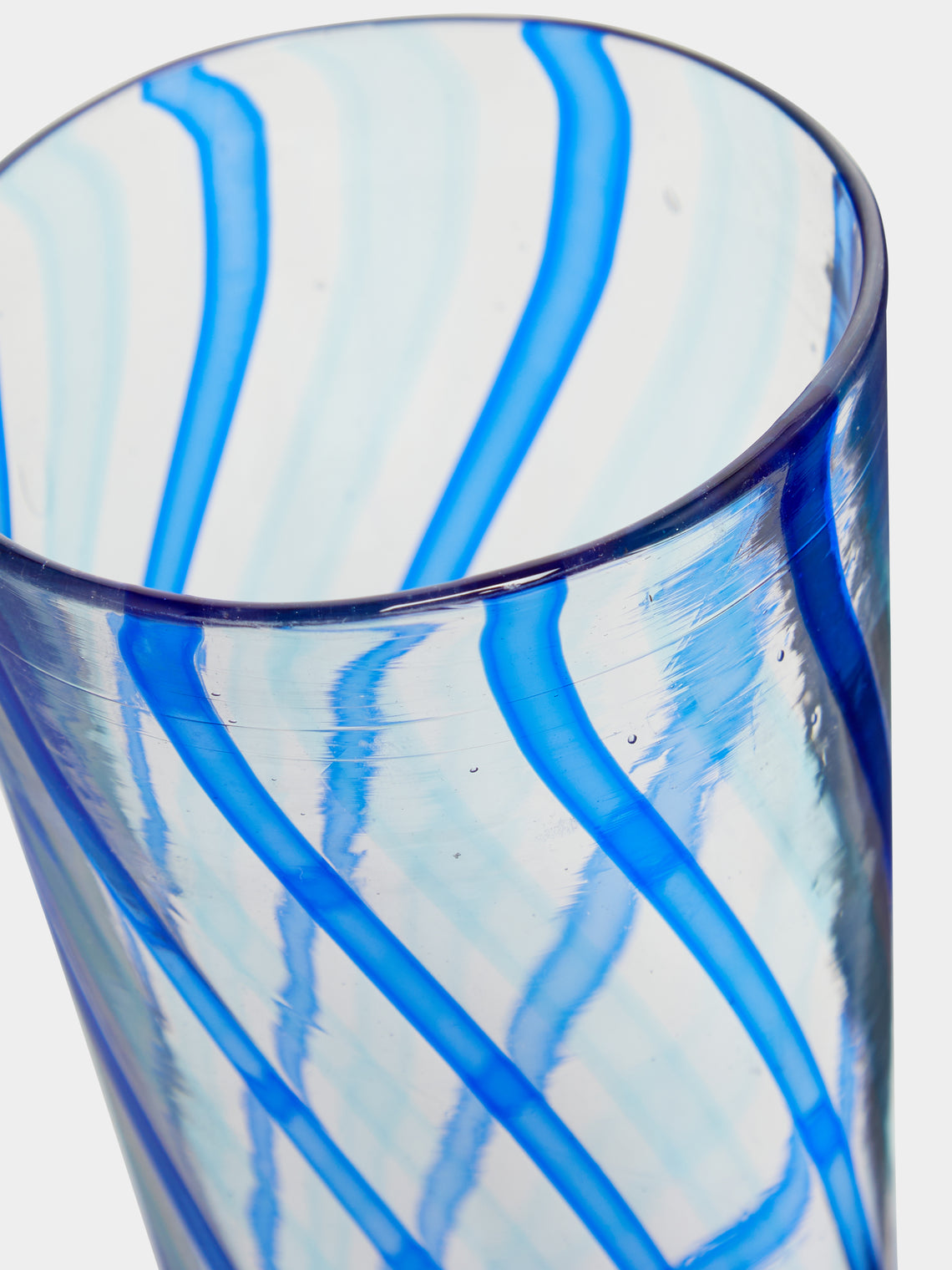 Emsie Sharp - Hand-Blown Glass Striped Highball -  - ABASK