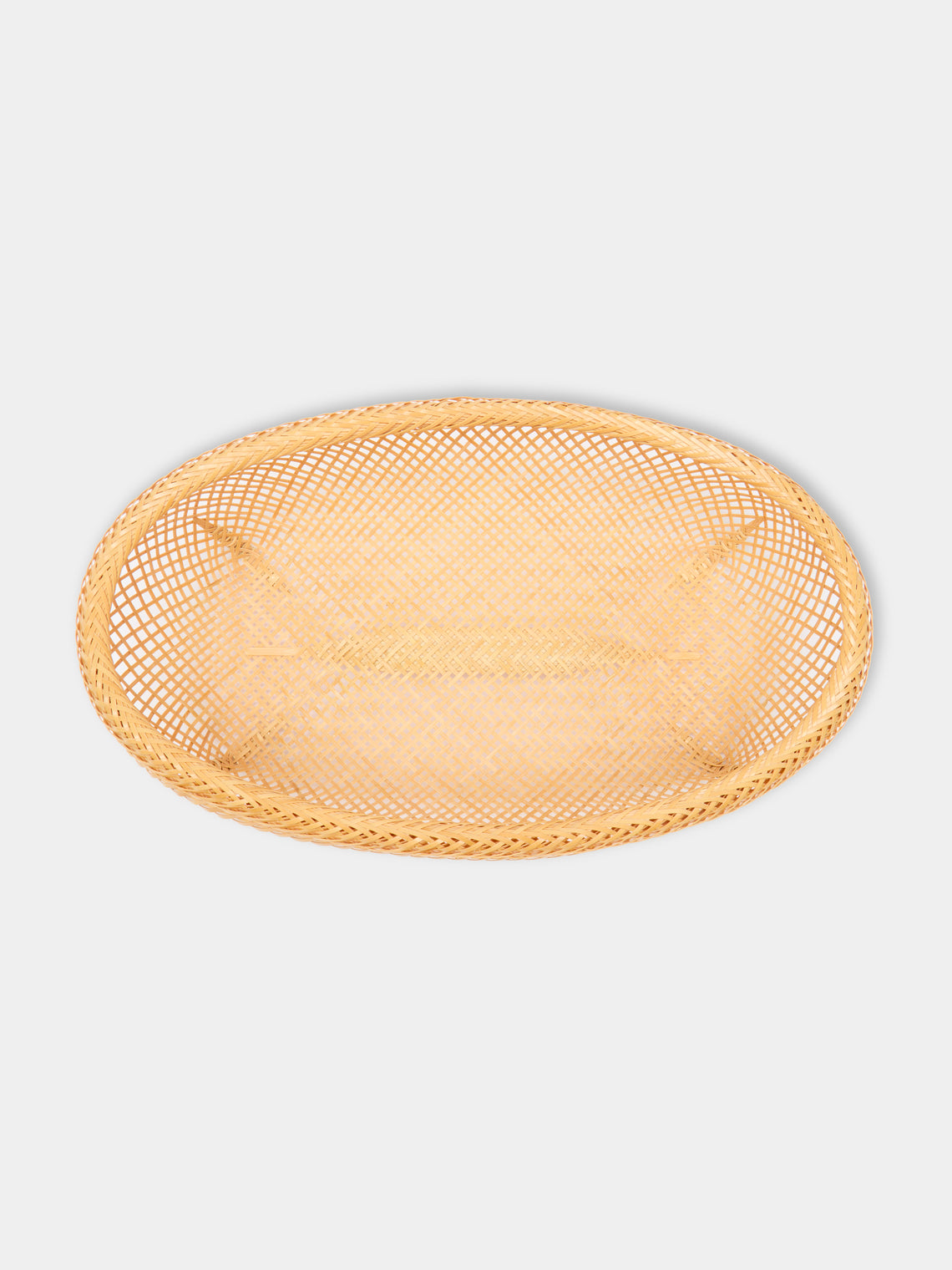 Hee Woo - Handwoven Bamboo Low Circular Tray -  - ABASK