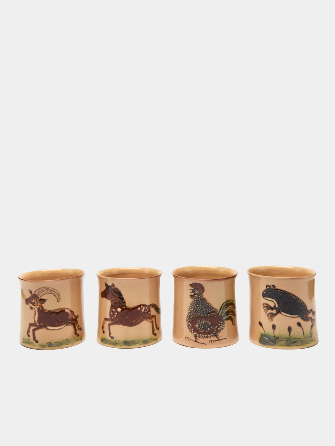 Poterie d’Évires - Animals Hand-Painted Ceramic Mugs (Set of 4) -  - ABASK