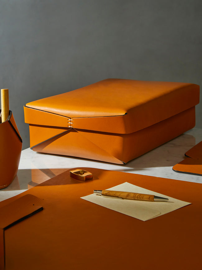 Oscar Maschera - Leather Large Rectangular Box with Lid -  - ABASK