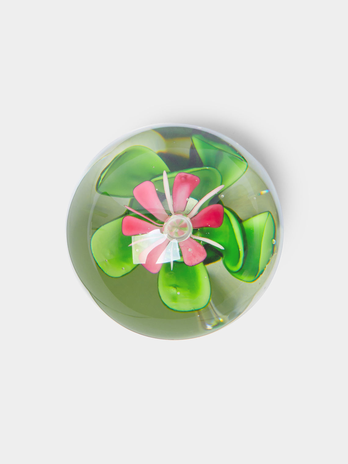 Antique and Vintage - Mid-Century Flower Murano Glass Paperweight -  - ABASK