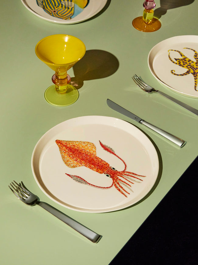 Casa Adams - Mollusc Hand-Painted Porcelain Dinner Plates (Set of 2) -  - ABASK