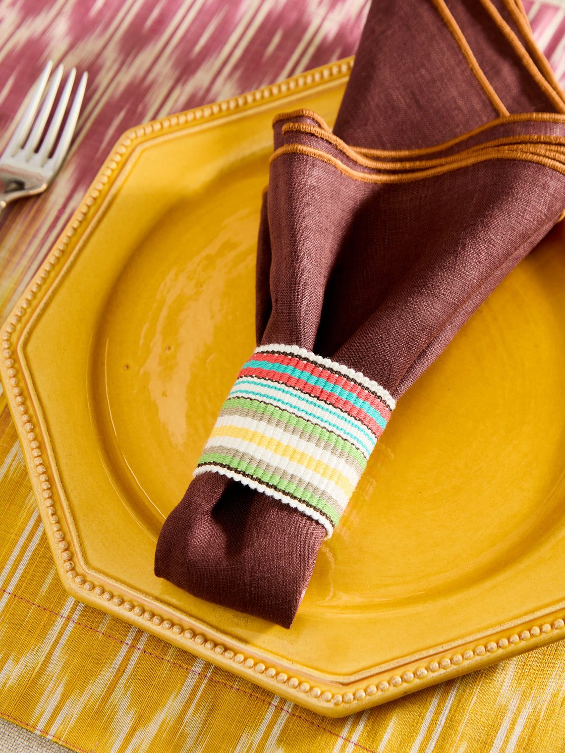 The Table Love - The Stripe Handwoven Napkin Rings (Set of 4) -  - ABASK