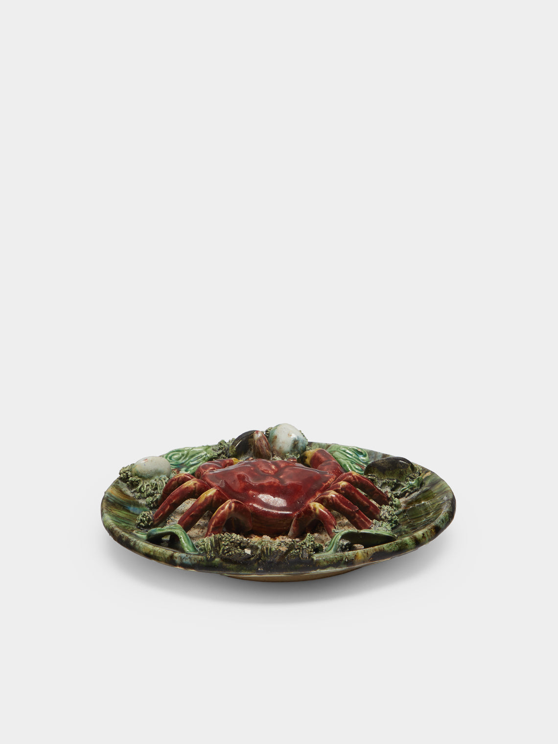 Antique and Vintage - 1940s Crab Majolica Plate -  - ABASK