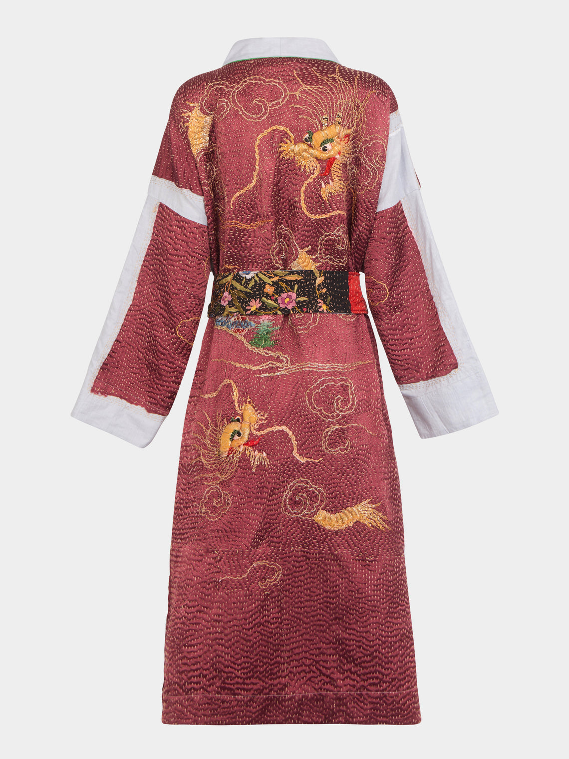 By Walid - 1920s Chinese Embroidered Silk Robe | One Size -  - ABASK