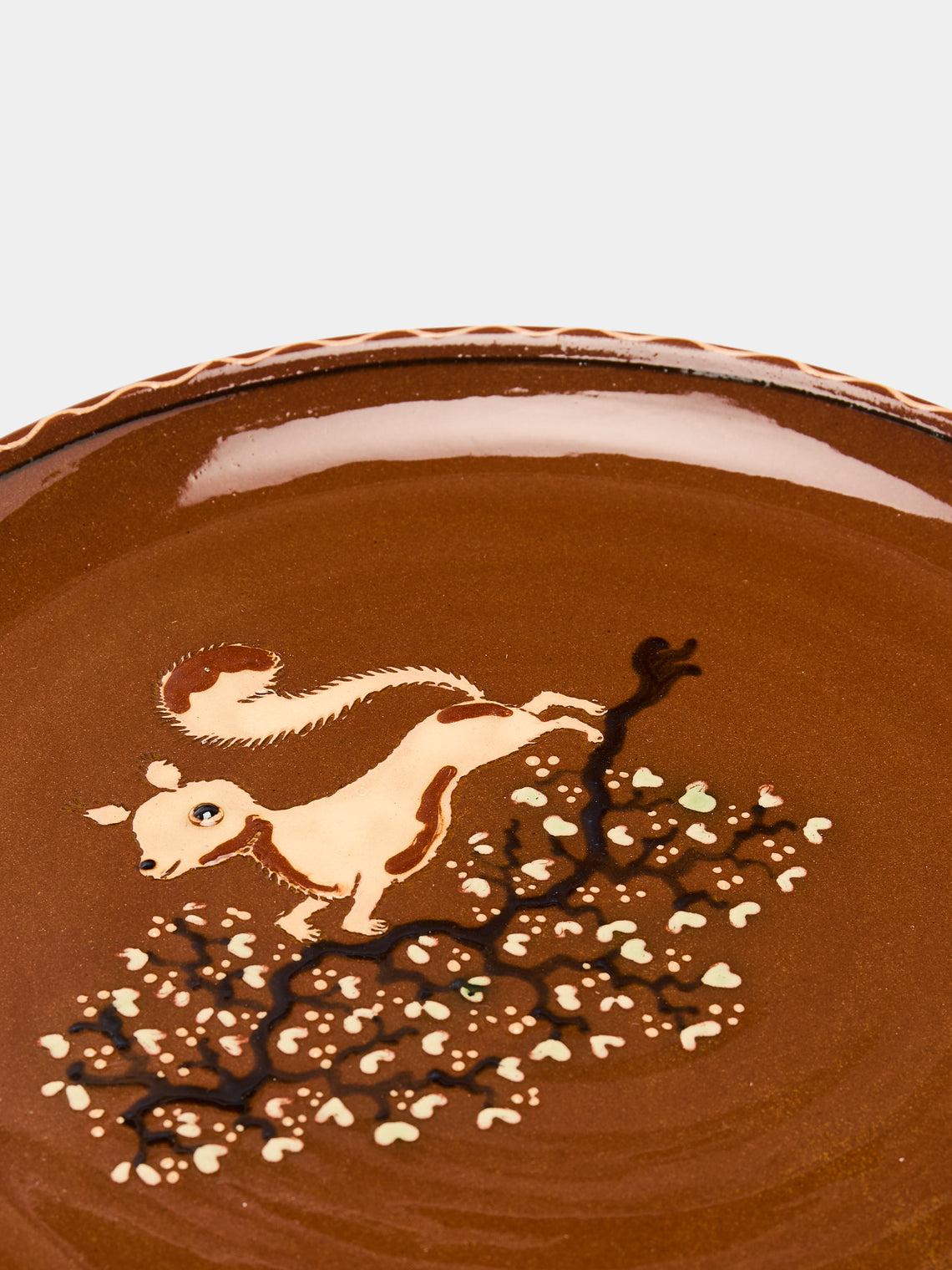 Poterie d’Évires - Animals and Flowers Hand-Painted Ceramic Dinner Plates (Set of 4) -  - ABASK