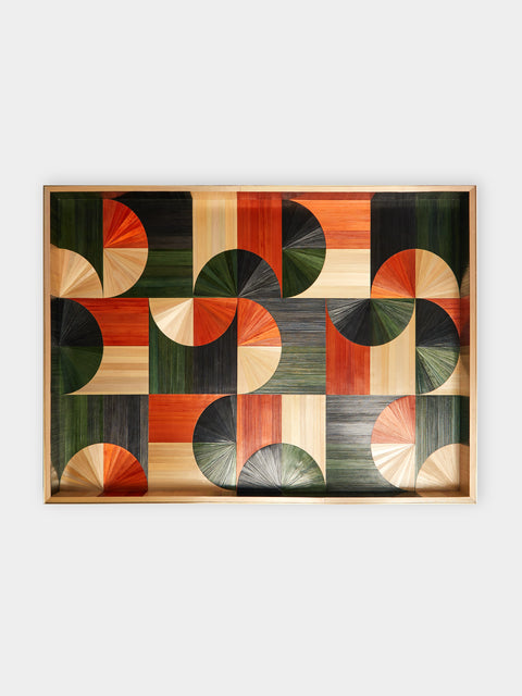 Ruda Studio - 60s Rye Straw Inlay Wood Tray -  - ABASK - 