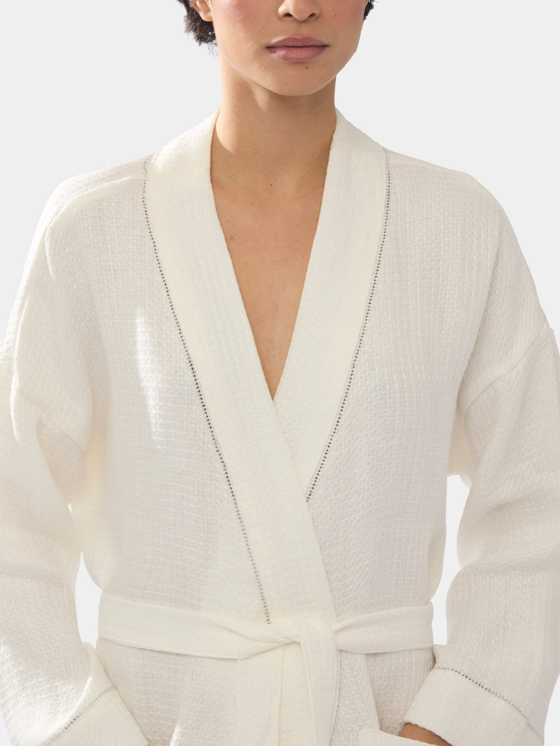 Liège Hem-Stitch Linen Robe | Size: S