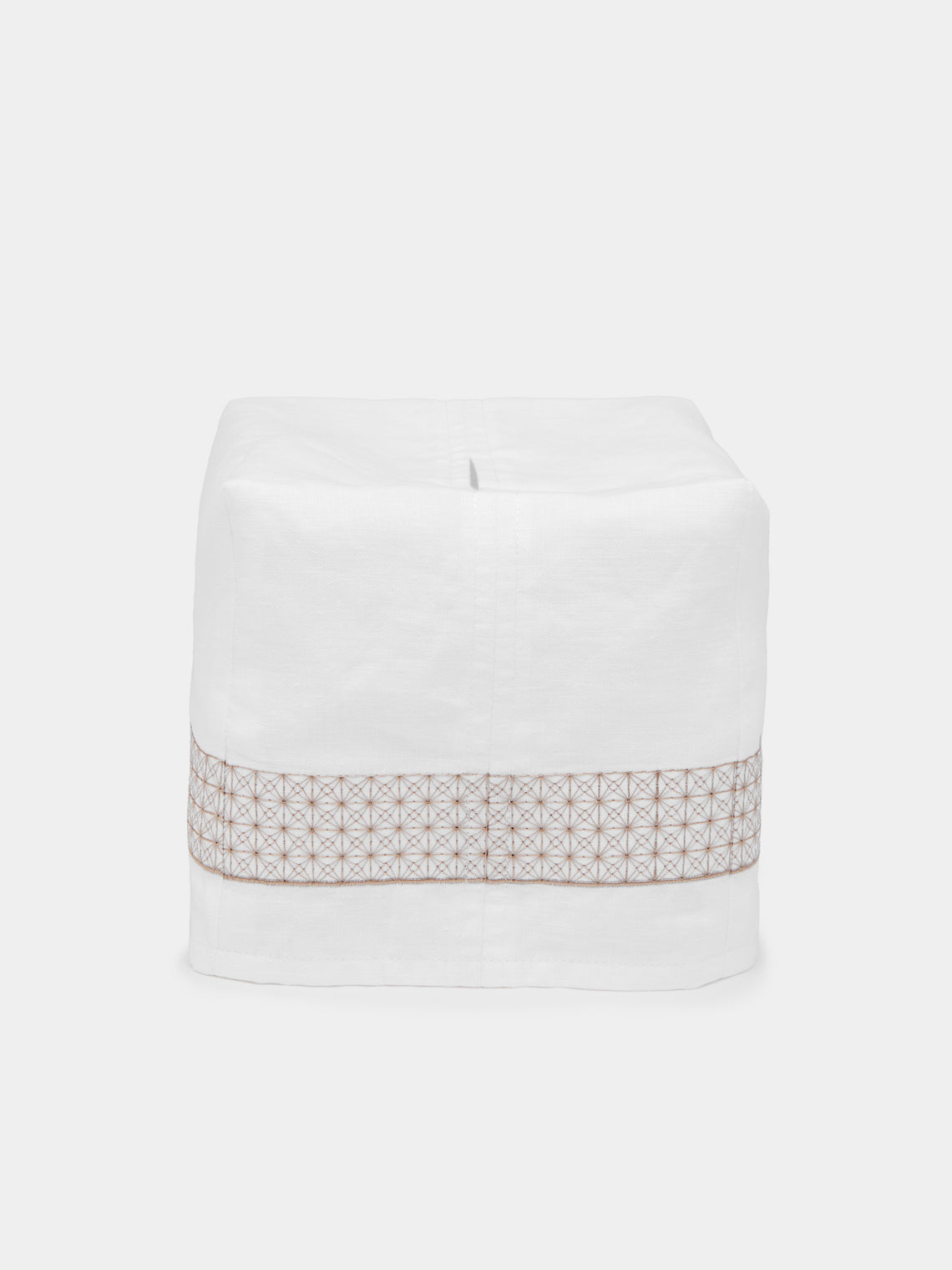 Heirlooms - Marrakech Embroidered Linen Rectangular Tissue Box -  - ABASK - 