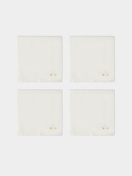 Anut Cairo - Starry Hand-Embroidered Linen Napkins (Set of 4) -  - ABASK - 