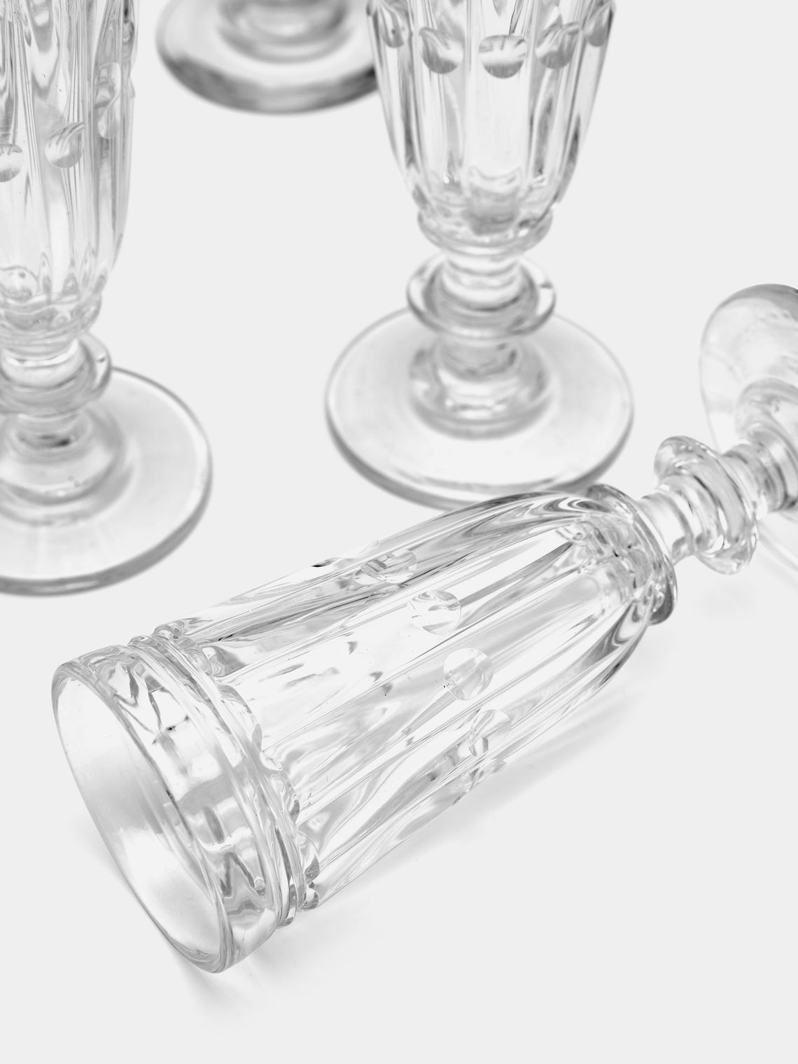 Antique and Vintage - 1870s Baccarat Crystal Flutes (Set 8) -  - ABASK