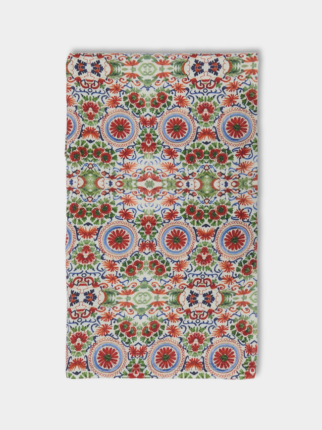 Zsuzsanna Nyul - Floral Linen Rectangular Tablecloth -  - ABASK - 