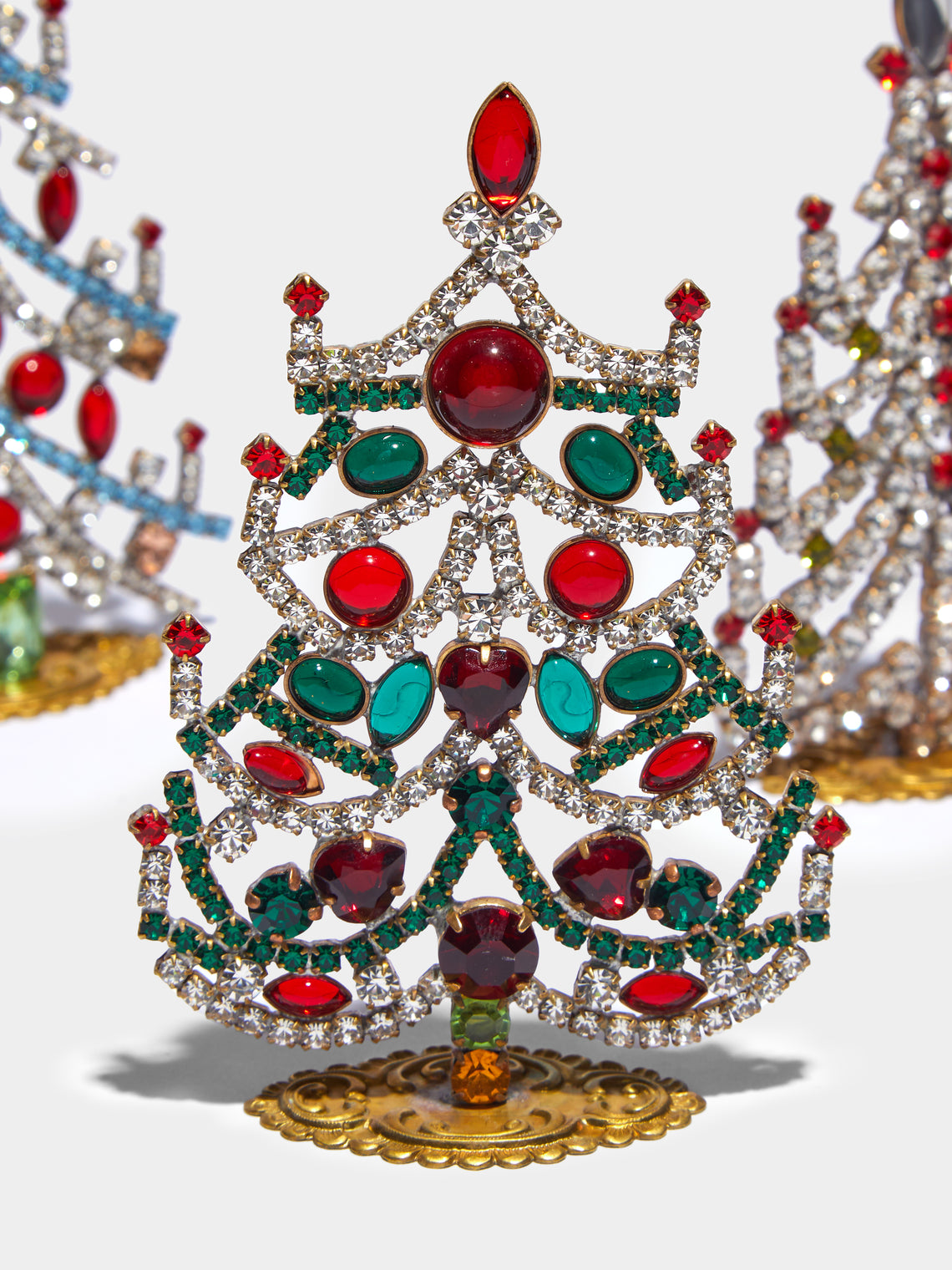 Antique and Vintage - 1930s Czech Jewelled Extra Small Christmas Trees (Set of 3) -  - ABASK